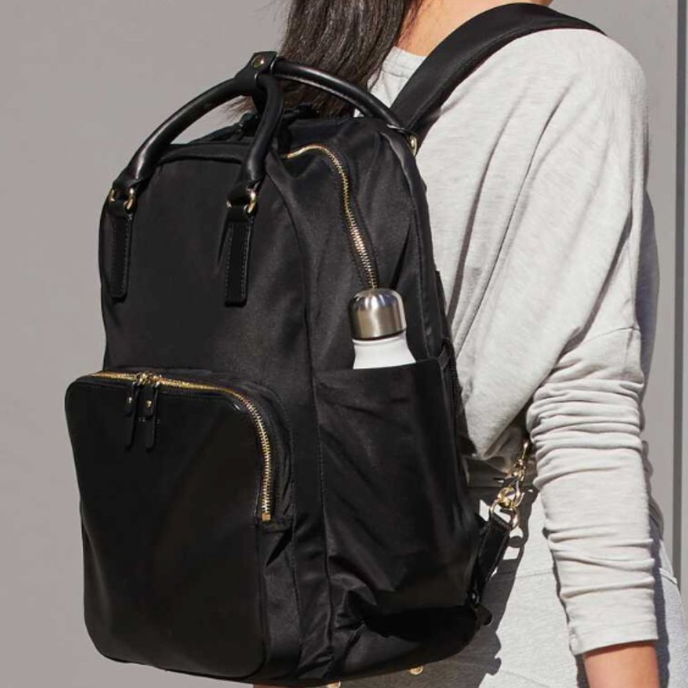 Lo & Sons Luxury Backpack Rowledge Black with Lavender & Gold